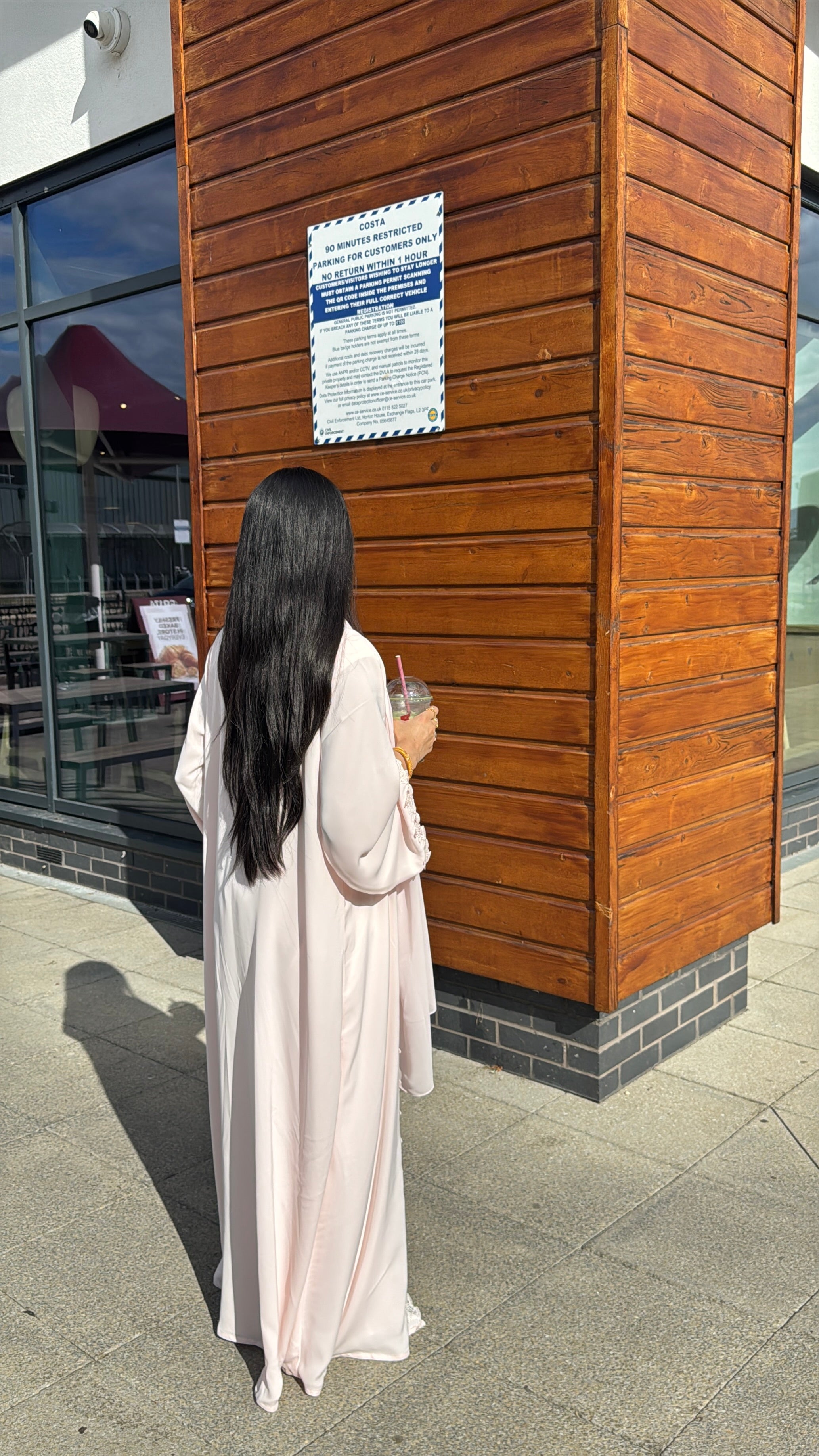 Pink blossom abaya
