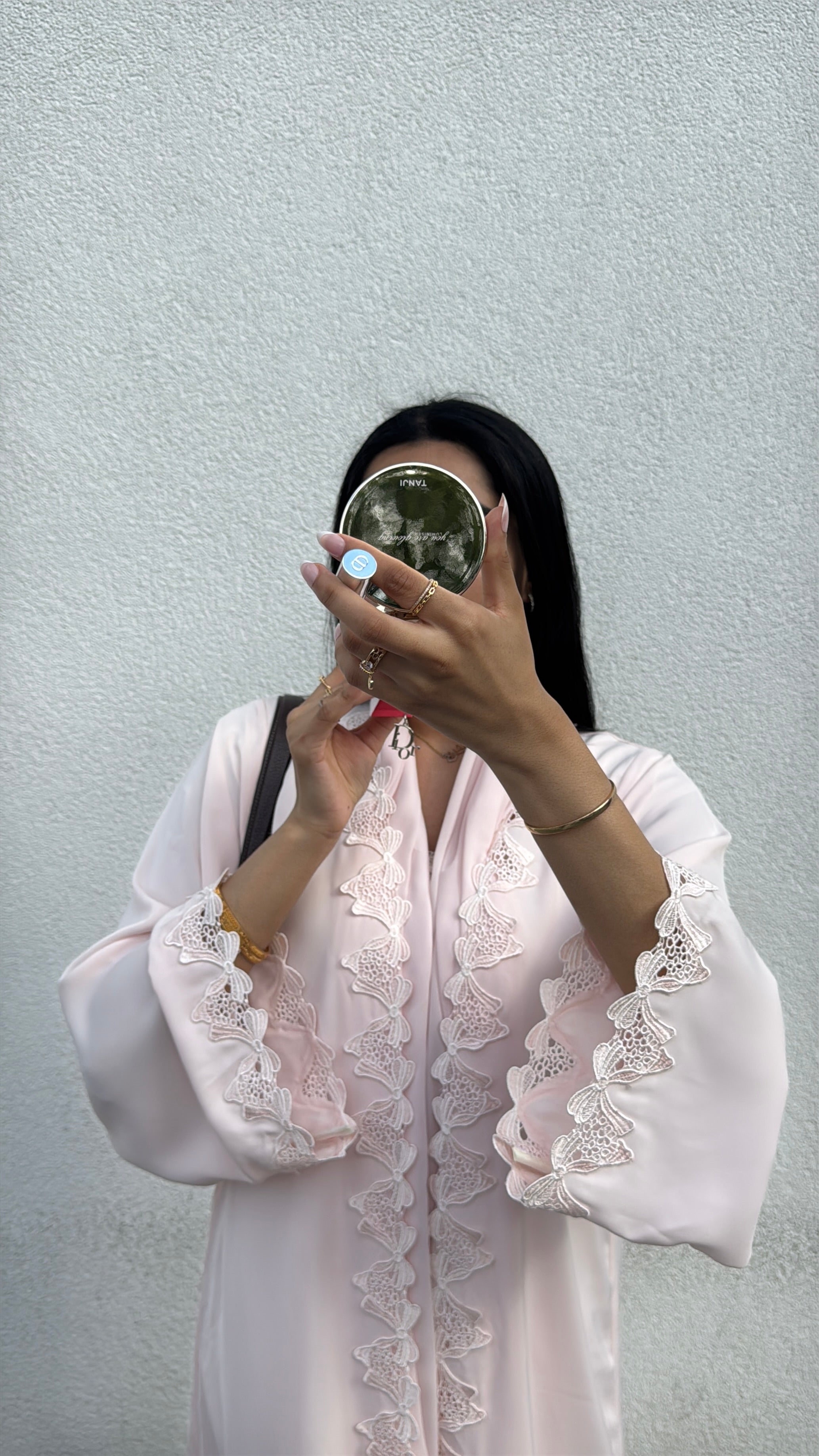 Pink blossom abaya